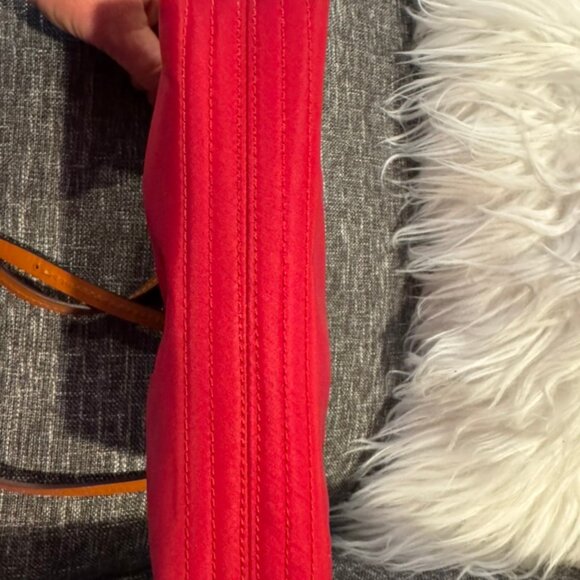 Dooney & Bourke Red Nylon Leather Suede Trim Duck Logo Small Crossbody Bag - Picture 9 of 13